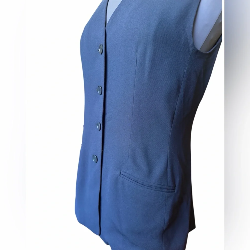 Vintage 90s Ann Taylor Navy Longline Tunic Vest – Made in USA - Picture 2 of 6